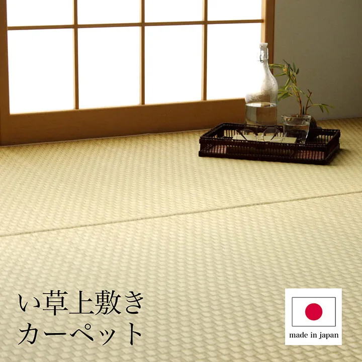 上鋪墊 蓆 鋪設 地毯 藺草 天然素材 日本製 國產 消臭 自然風 市松格紋 簡約 『PLAIN』