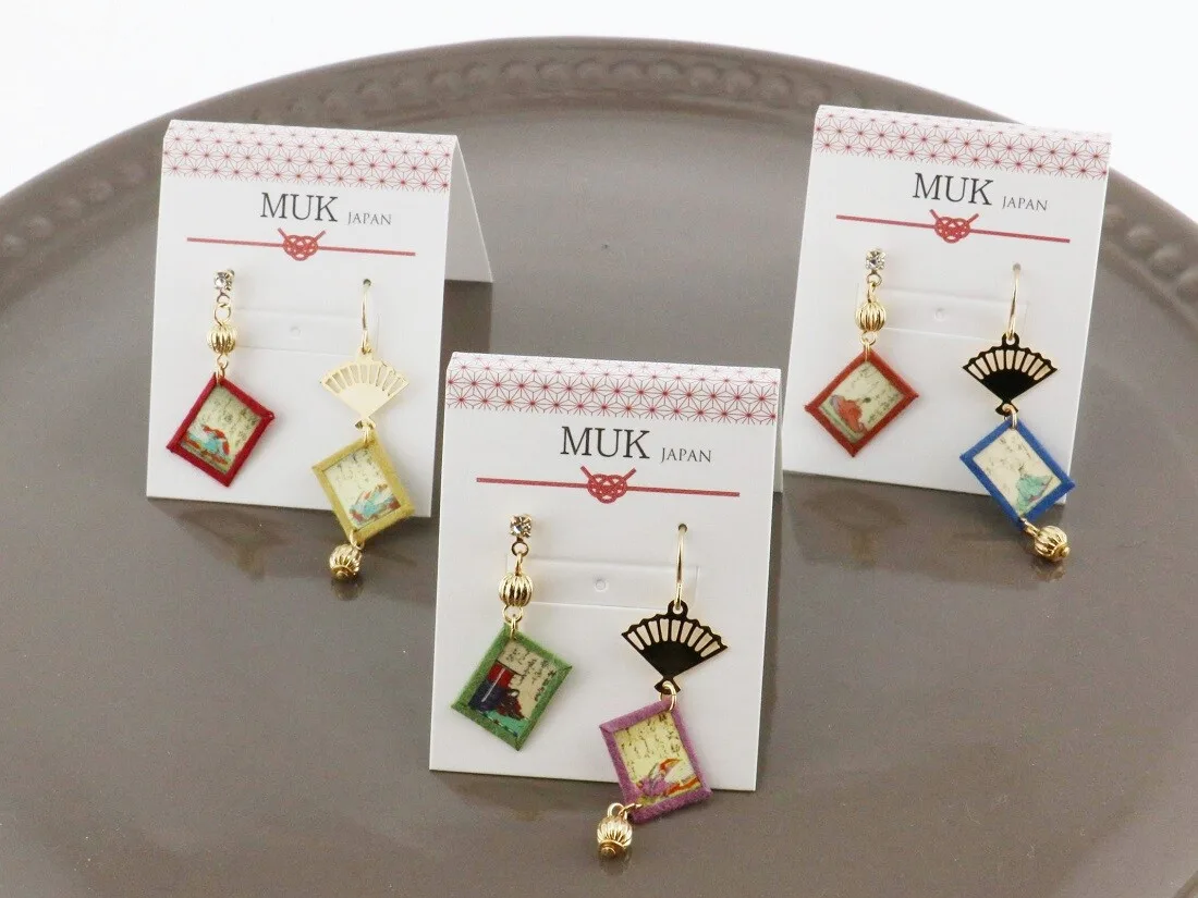 百人一首主題耳環（三款配色）