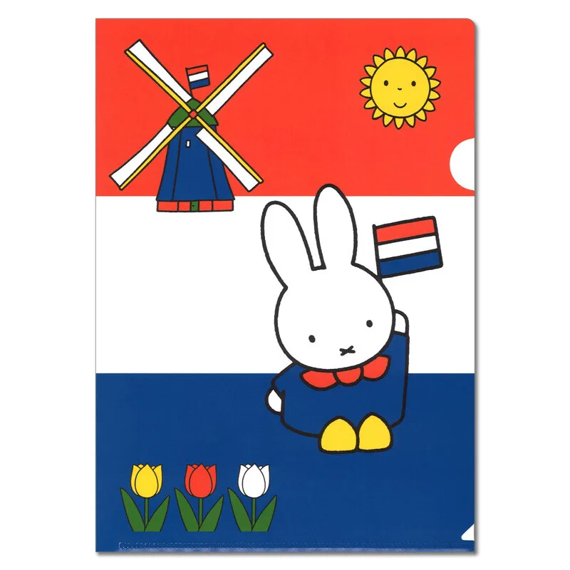 石材紙資料夾 Dick Bruna「拿著荷蘭國旗的米飛兔」收納 文具