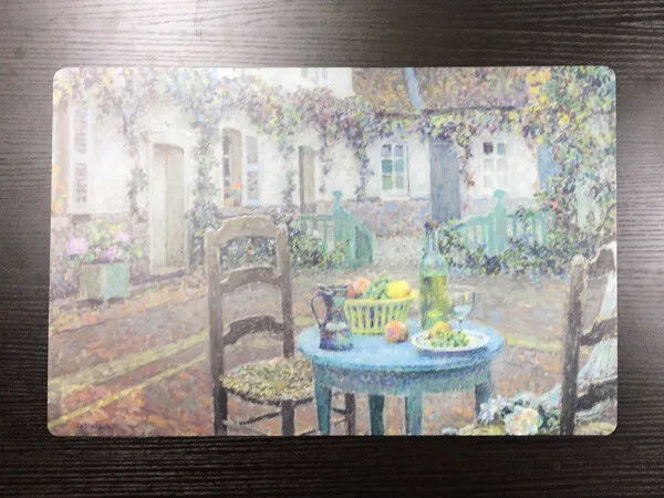 名家畫作餐墊 Henri Le Sidaner「藍色餐桌」午餐墊 藝術 庭園