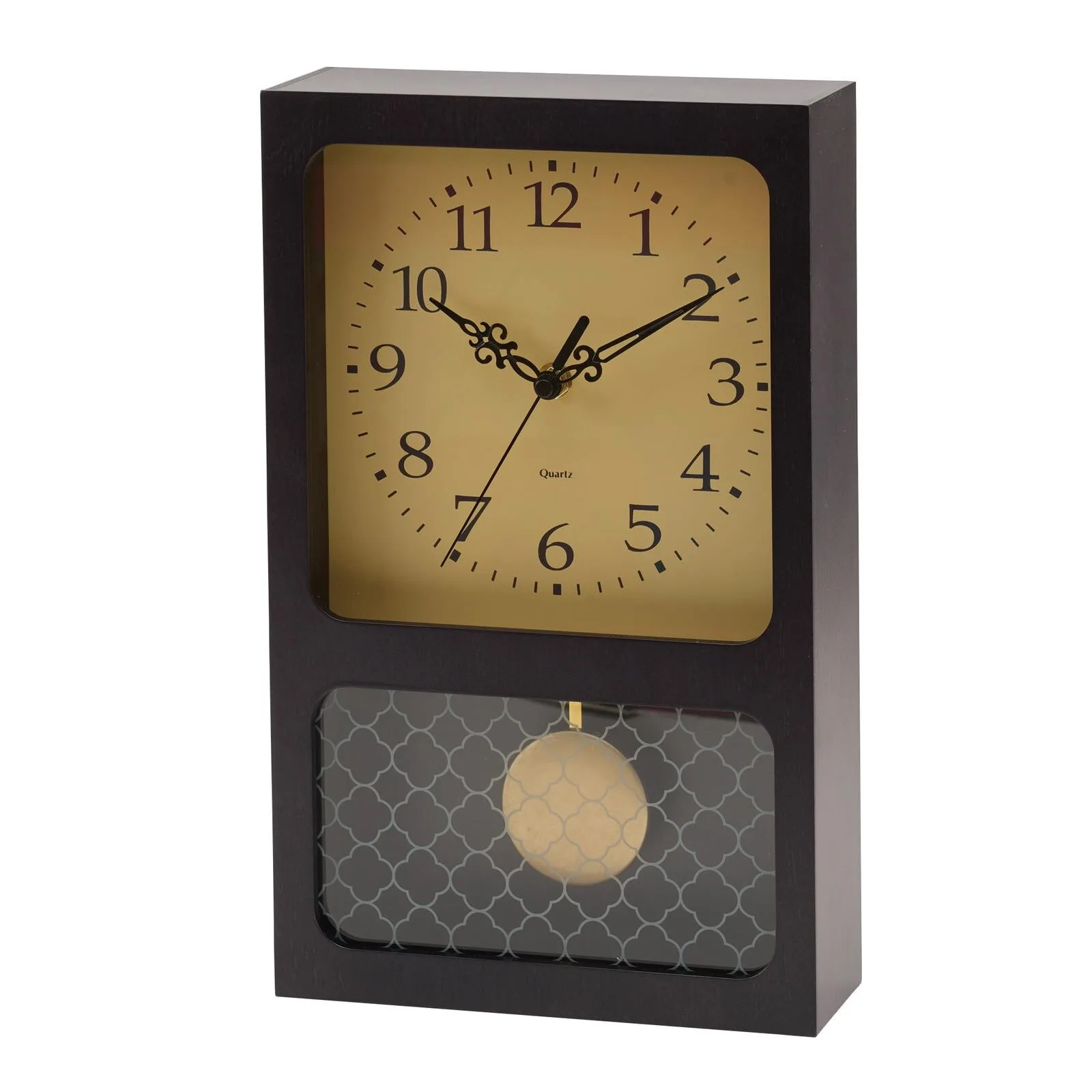 石黑　木製擺鐘 長方形 黑色　31261