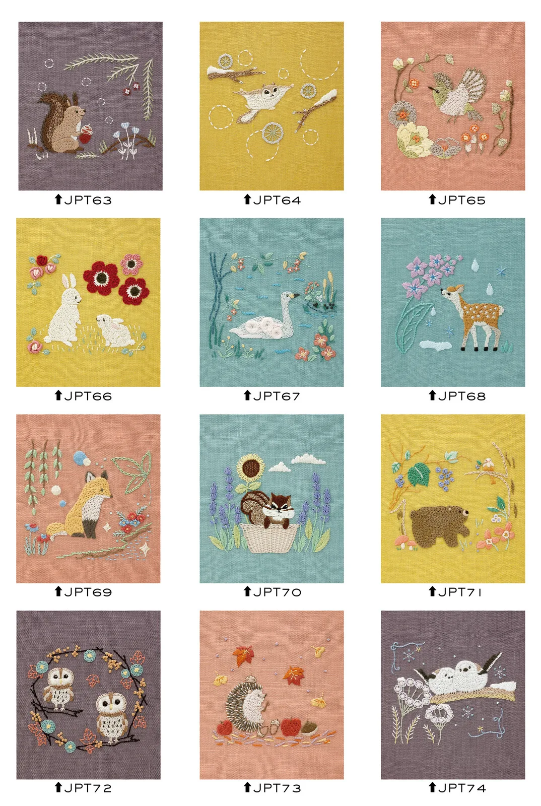Chicchi「森林裡生活的動物們 12個月」刺繡組